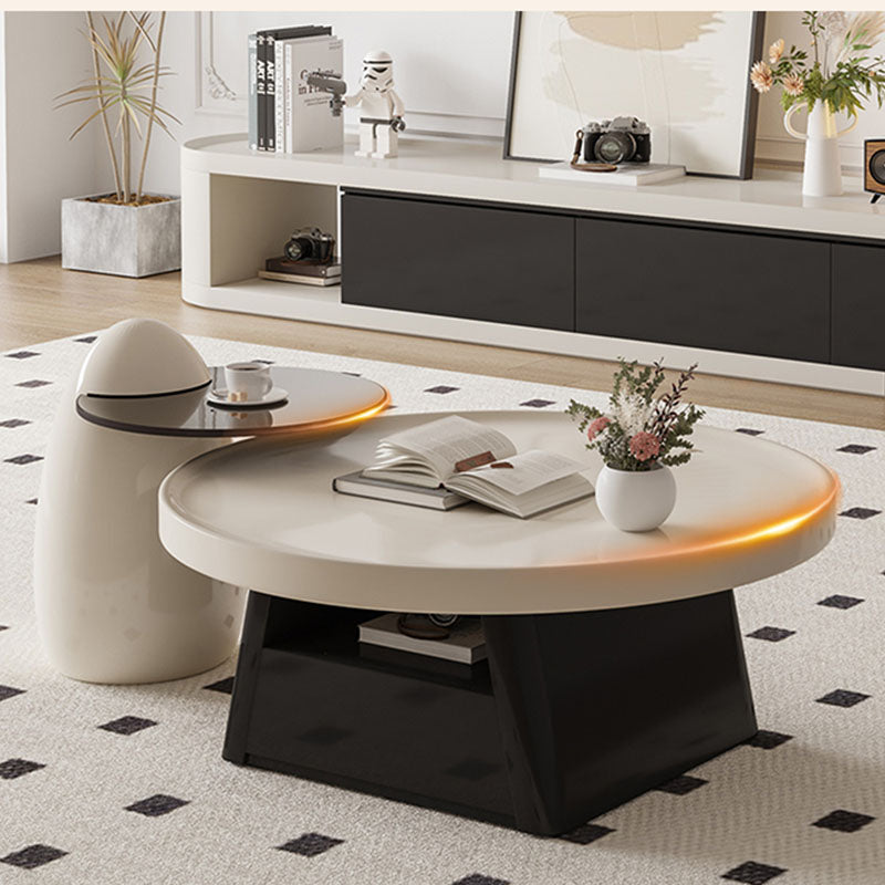 Bess Coffee Table, White & Black Rit Concept