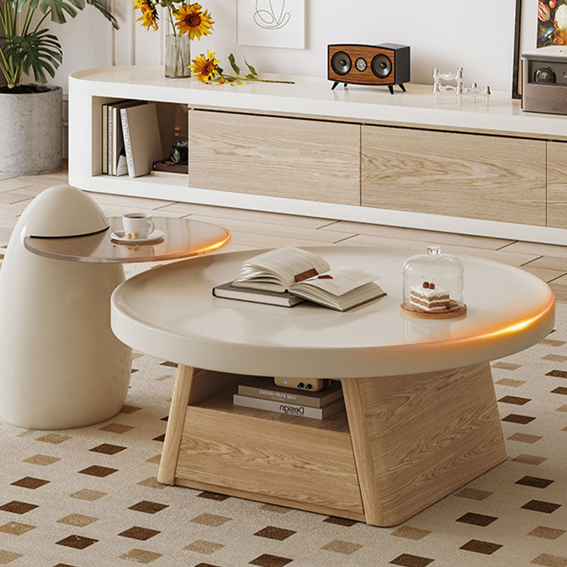 Bess Coffee Table, White & Wood Rit Concept