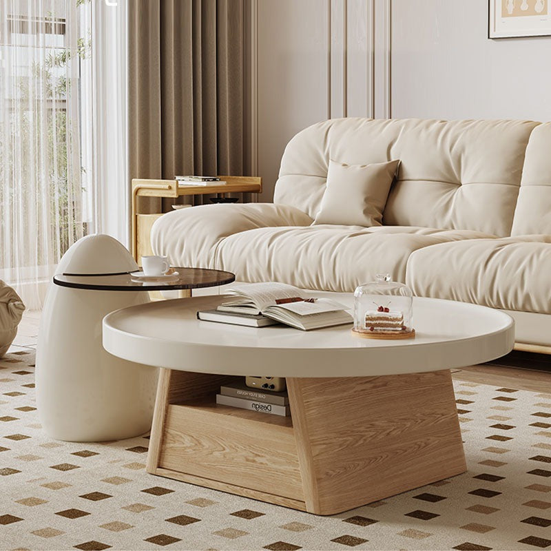 Bess Coffee Table, White & Wood Rit Concept