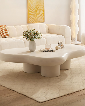 Table basse Quincy, couleur crème
