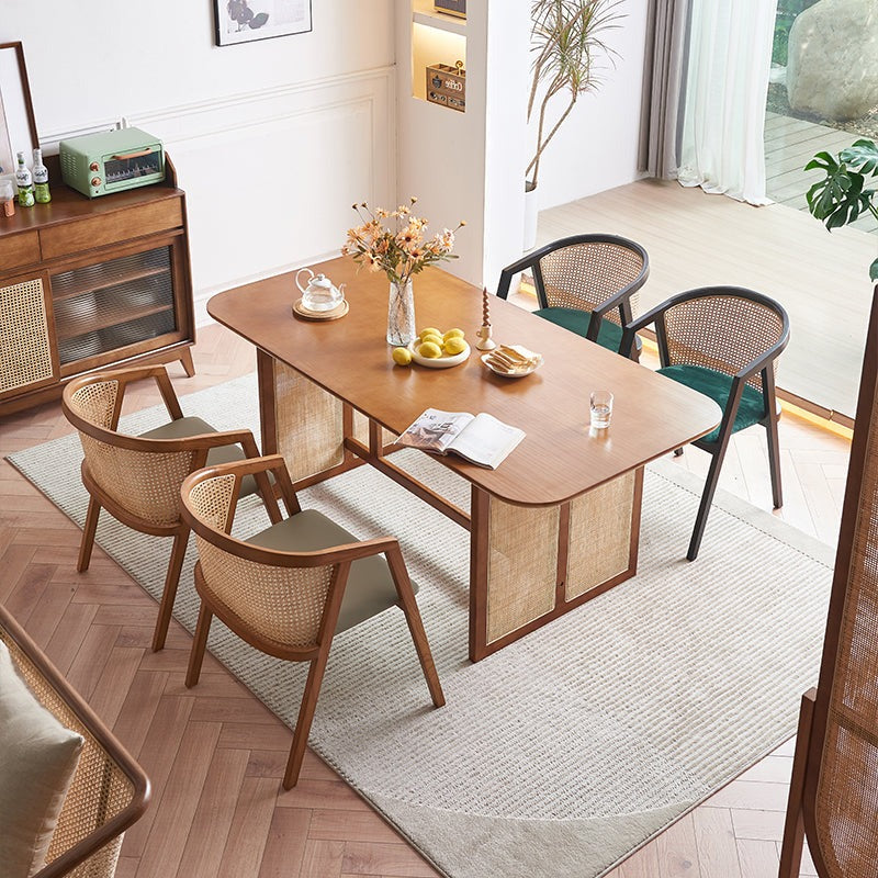 Waldron Rattan Dining Table Set for modern UK dining room
