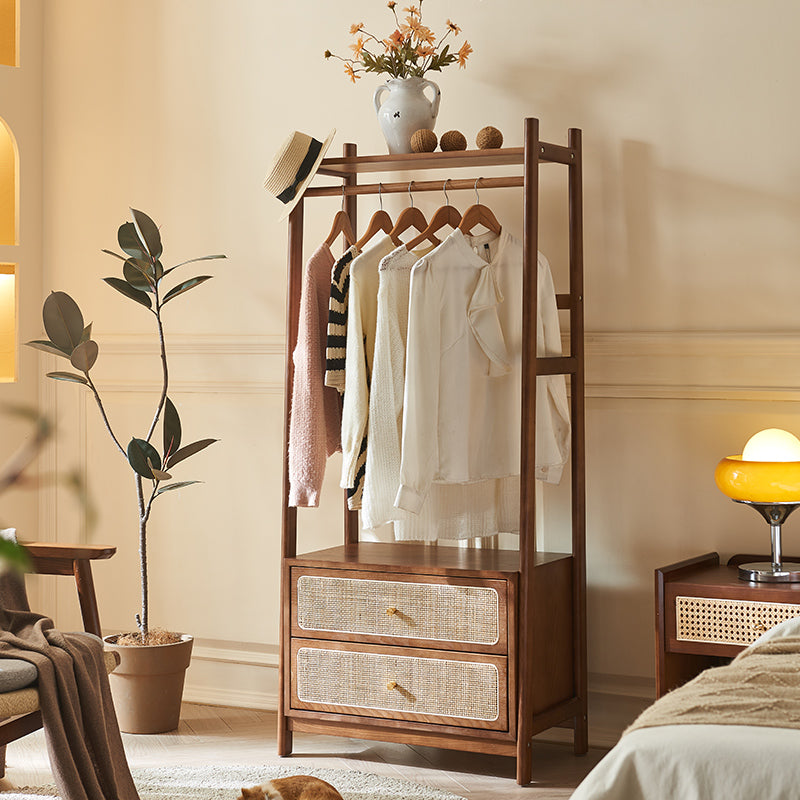 Walters Clothes Rack/ Shelf, Wood styled for wooden bookcase