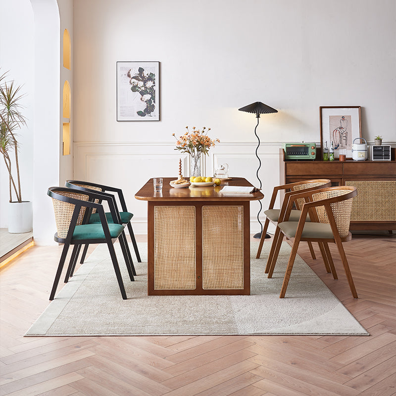 Waldron Rattan Dining Table Set front view as a dining table set