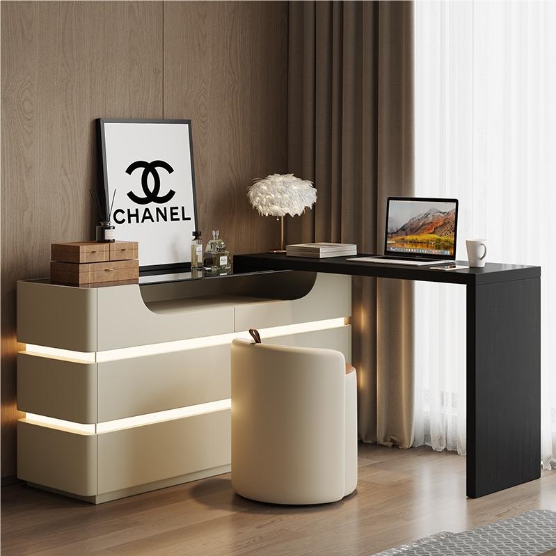 Nance Dressing Table With Side Drawer and LED Mirror-Rit Concept-Rit Concept