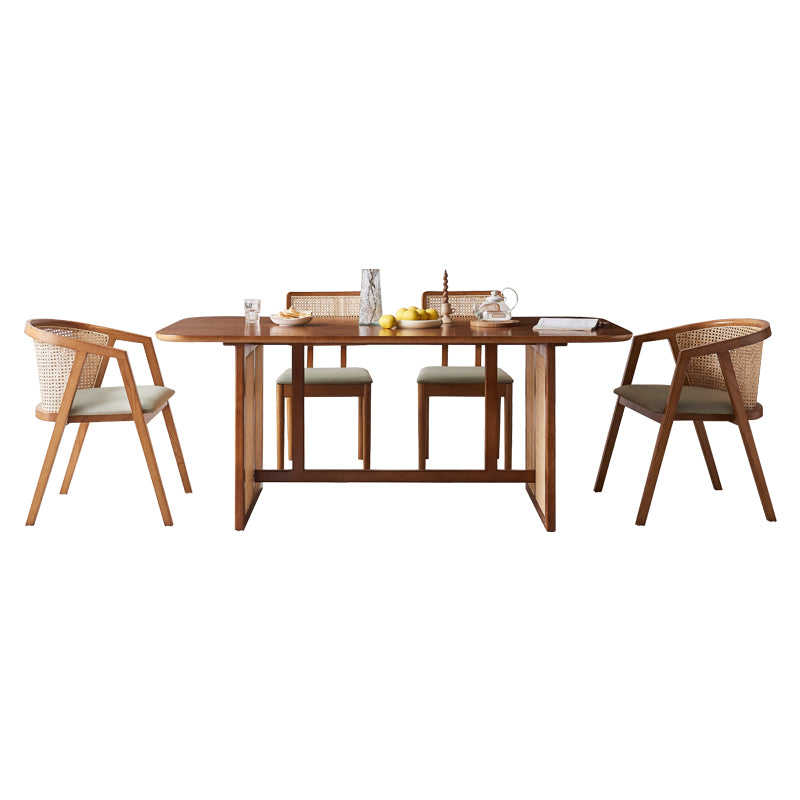Waldron Rattan Dining Table Set room setting for everyday dining
