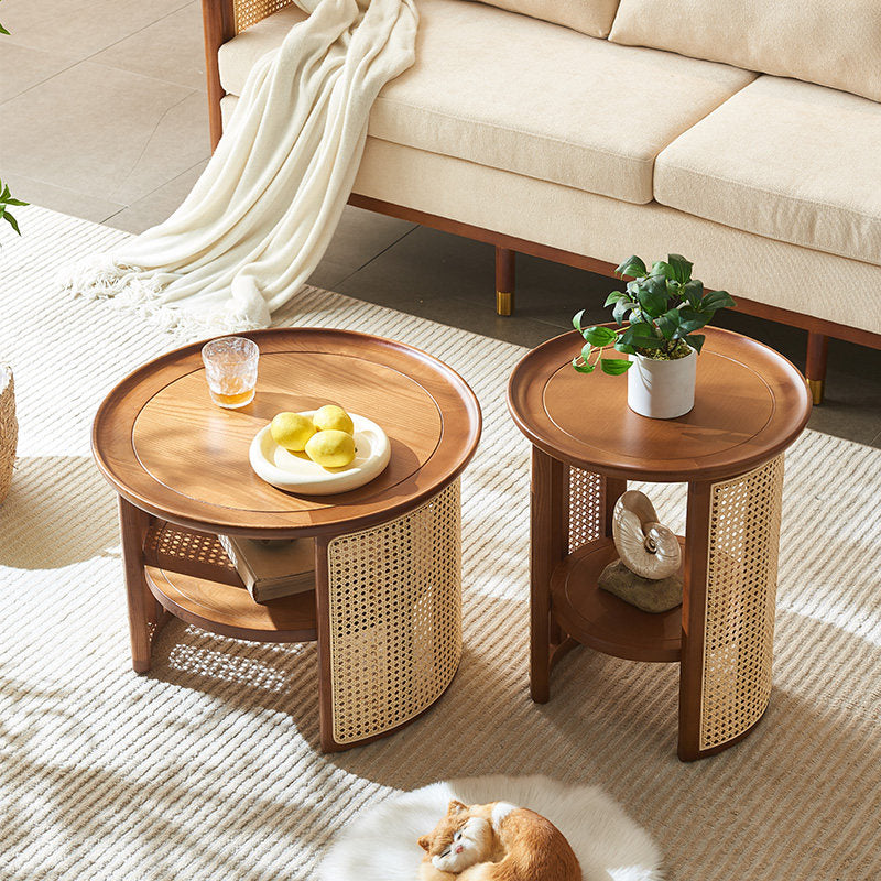 Austin Rattan Coffee Table Set, Wood