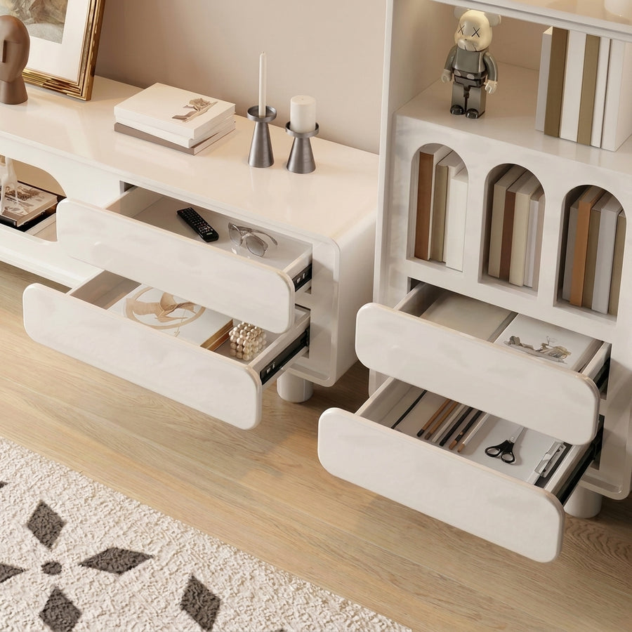 Murphy TV Stand with Sideboard, Murphy Living Room Set cabinet and shelf detail