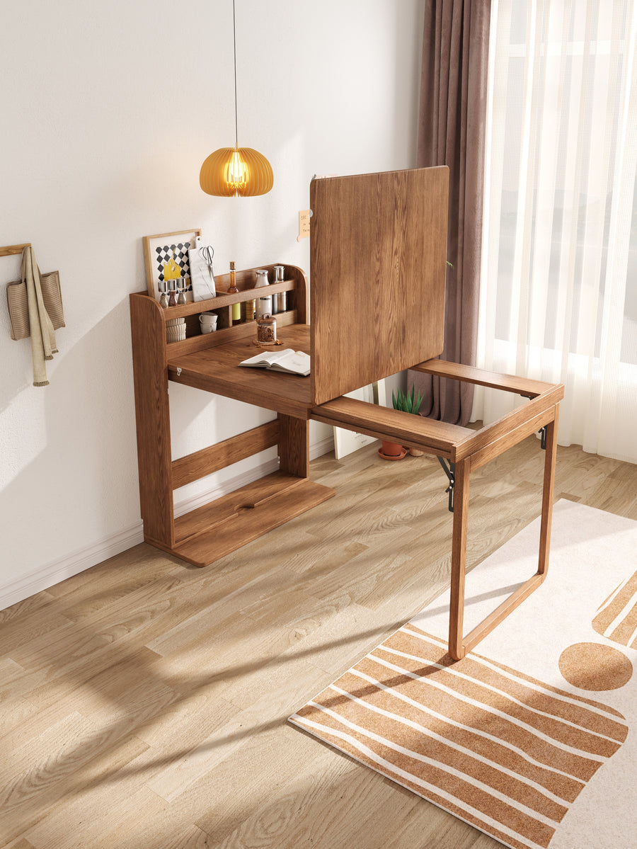 Modern wooden dining table product view for UK dining room