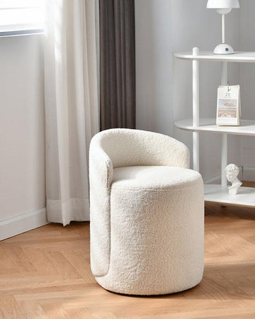 Morgan Ottoman Footstool, Dressing Table Stool, White