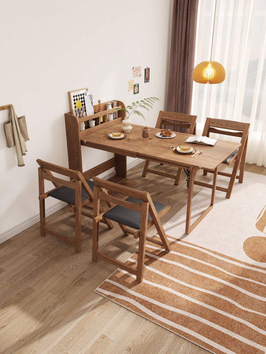 Modern oak dining table product view for UK dining room