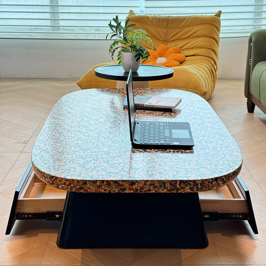 Hughes Nesting Coffee Table Set, Wood - wooden nesting coffee table UK