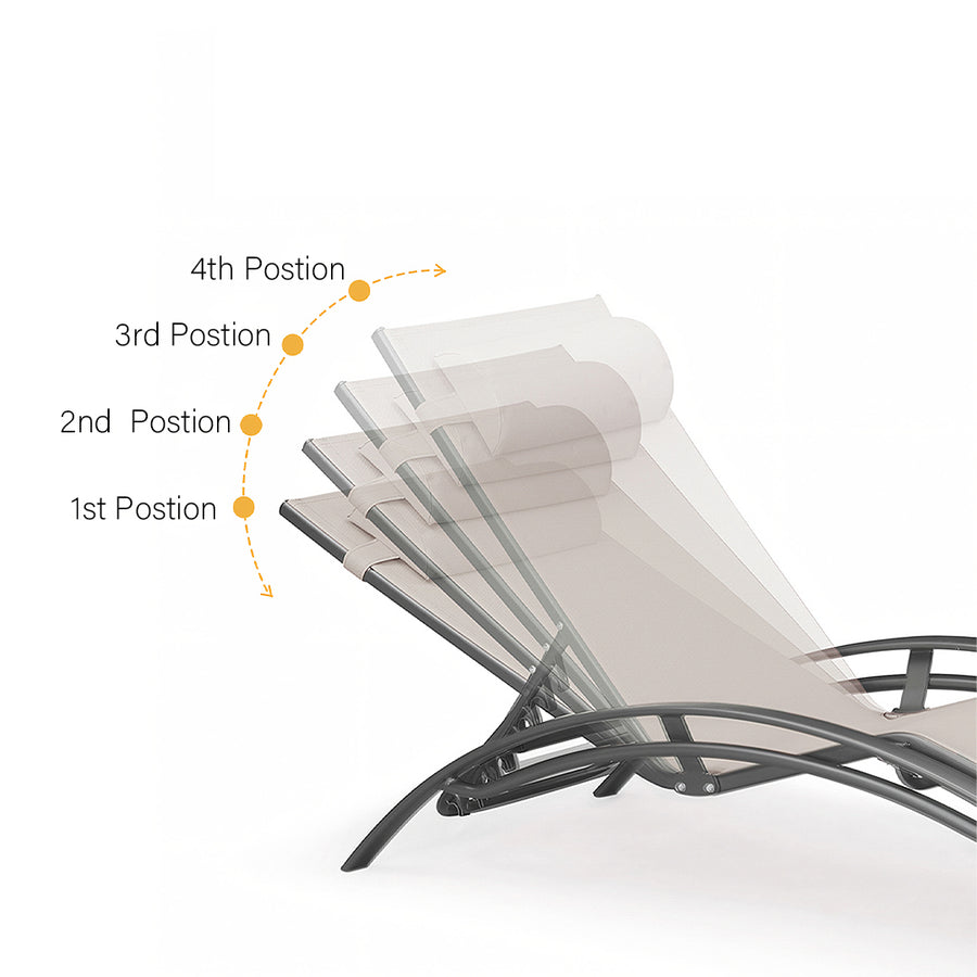 Chappell Reclining Sun Lounger With Pillow, Outdoor styled for lounge chair UK
