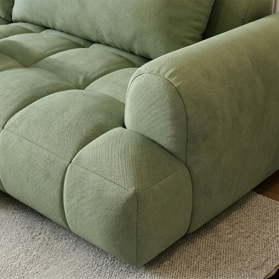 Grayson Puff Two Seater, Three Seater, Four Seater Sofa, Suede compact living room seating idea