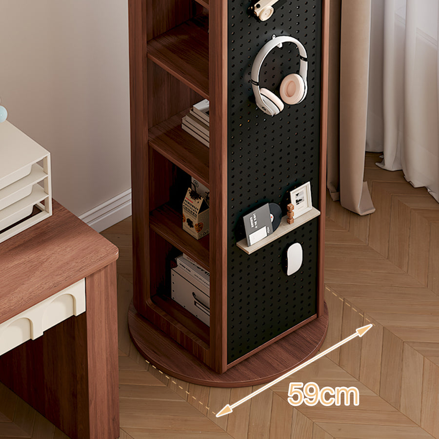 Correa Rotating Bookshelf, Freestanding Shelving Unit With Full Length Mirror styled for tan bookshelf UK