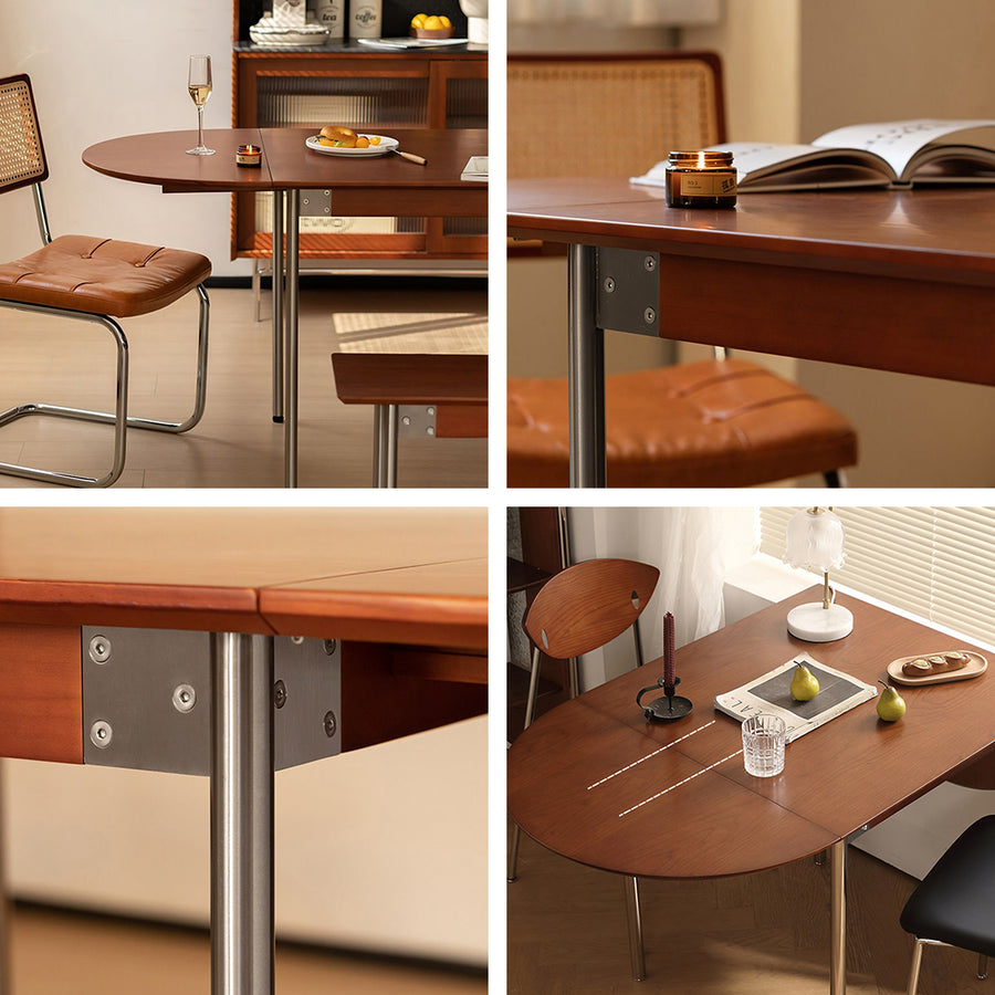 Tsvetkov Foldable Dining Table, Oval room setting for everyday dining