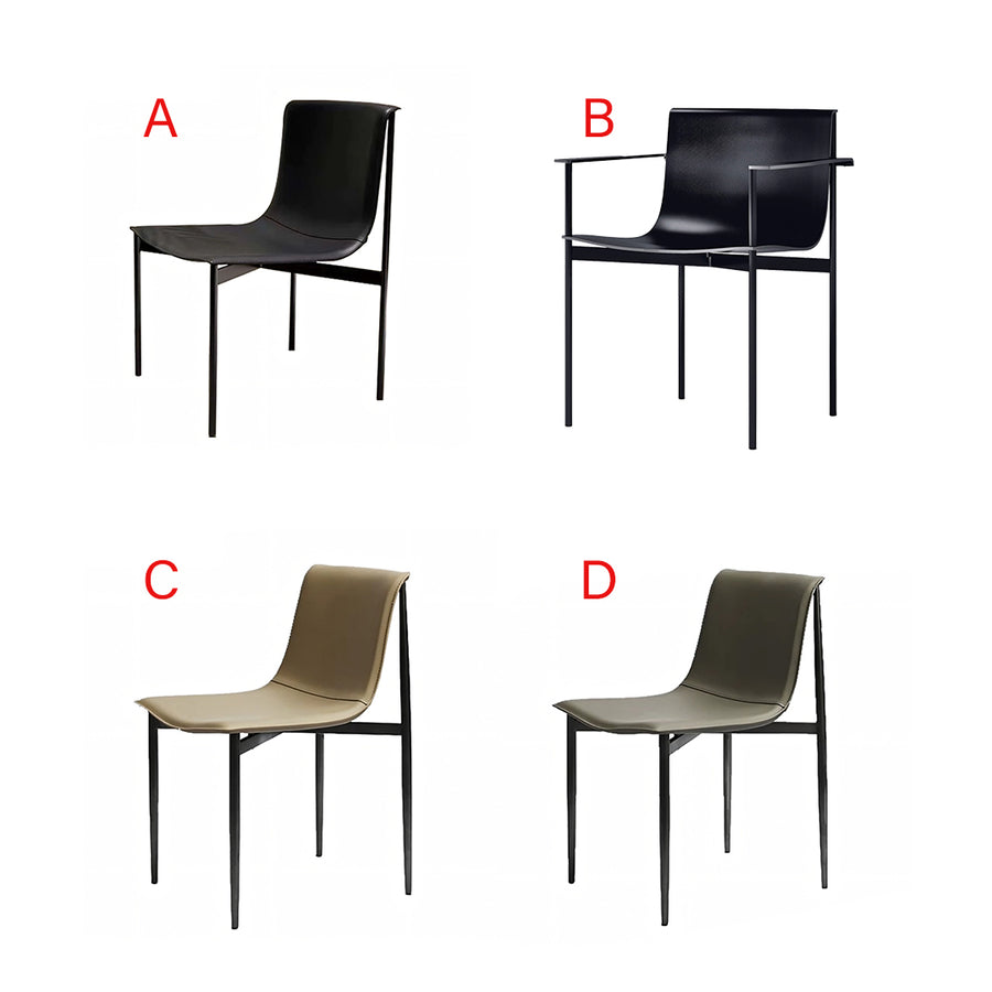 Choi Dining Chair With Armrest, Leather