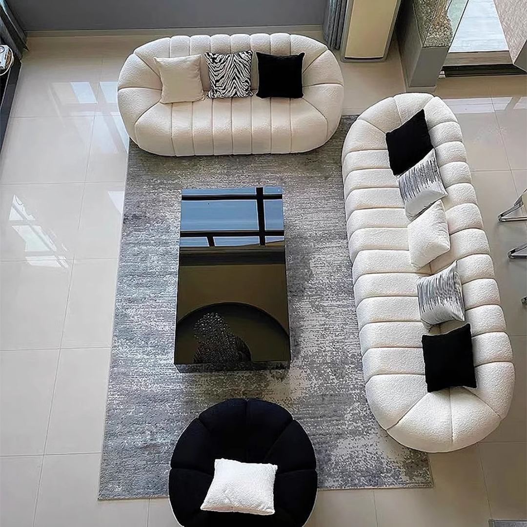 Grace Pumpkin Armchair, White Boucle-Ritconcept-Rit Concept