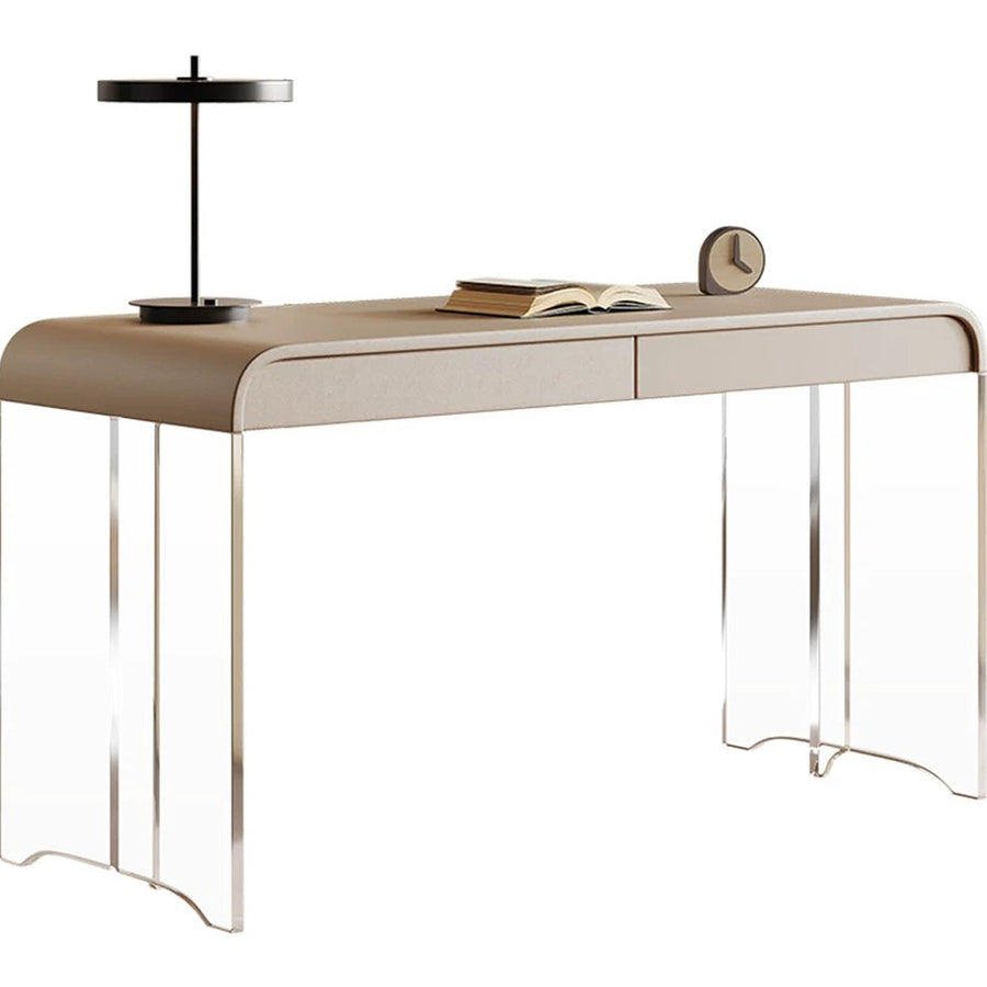 Kenji Office Desk With Storage, Cream