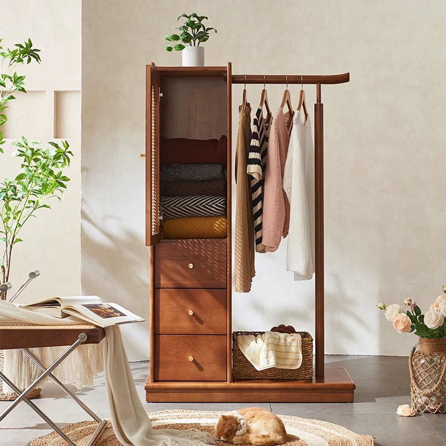 Jessica Rattan Wardrobe, Coat Rack, Wood