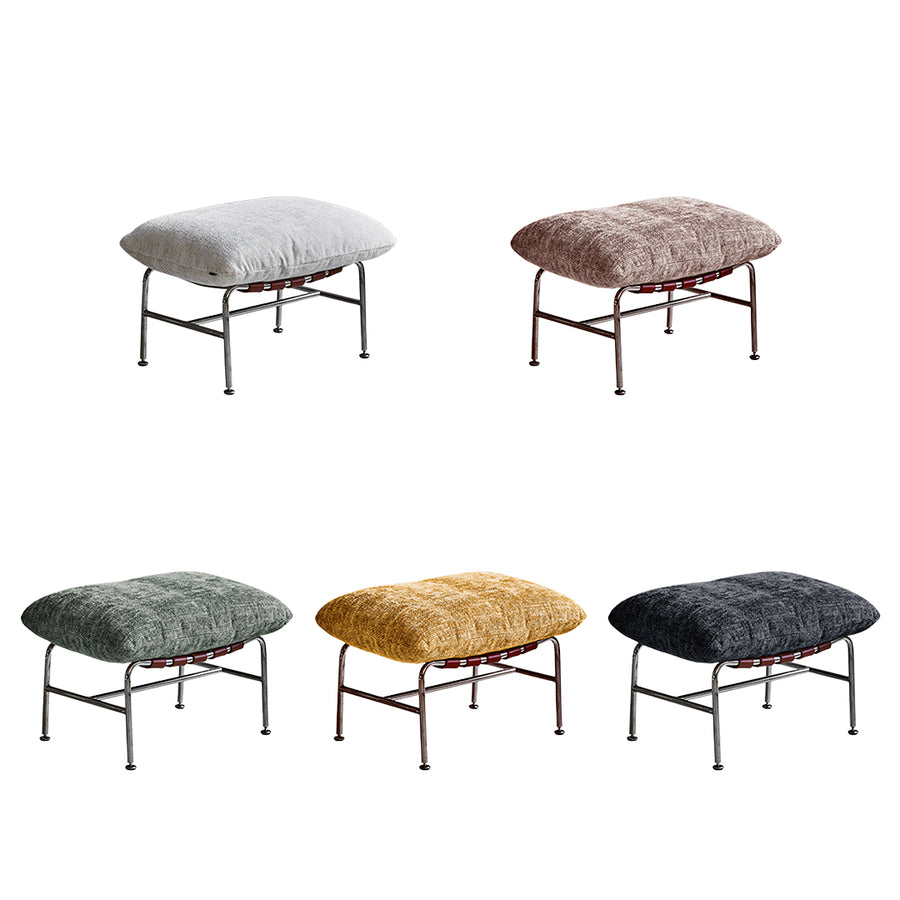 Orozco Lounge Chair With Ottoman, Chenille detail view for modern accent chair