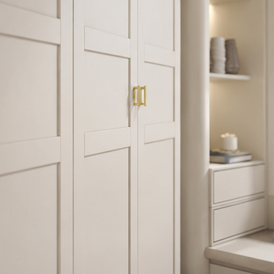 Leclerc Tall Wooden Wardrobe, Cream