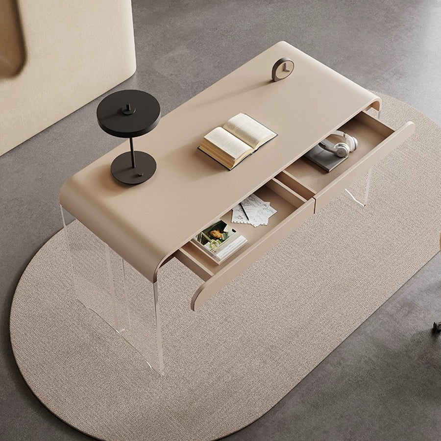 Kenji Office Desk With Storage, Cream