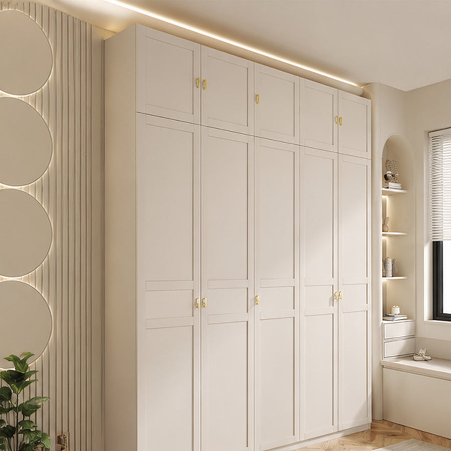 Leclerc Tall Wooden Wardrobe, Cream