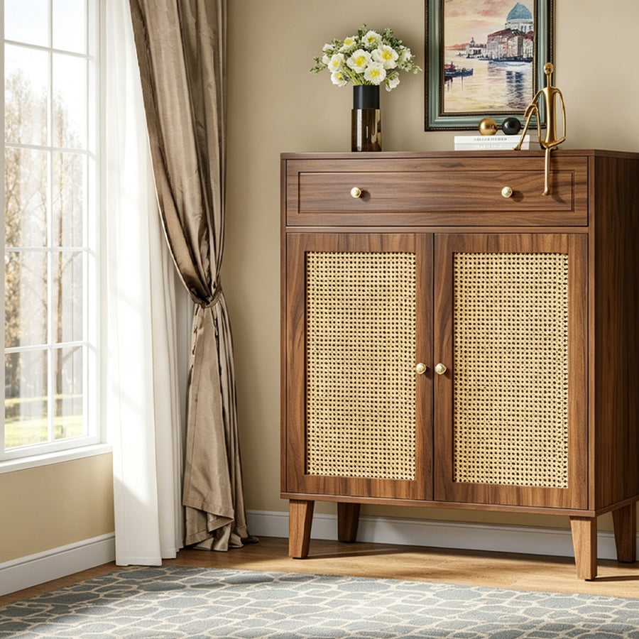 Lena Wooden Sideboard, Storage Cabinet With Drawer