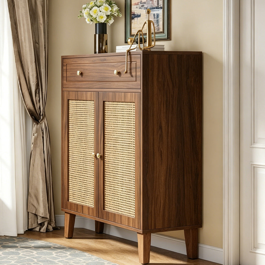 Lena Wooden Sideboard, Storage Cabinet With Drawer
