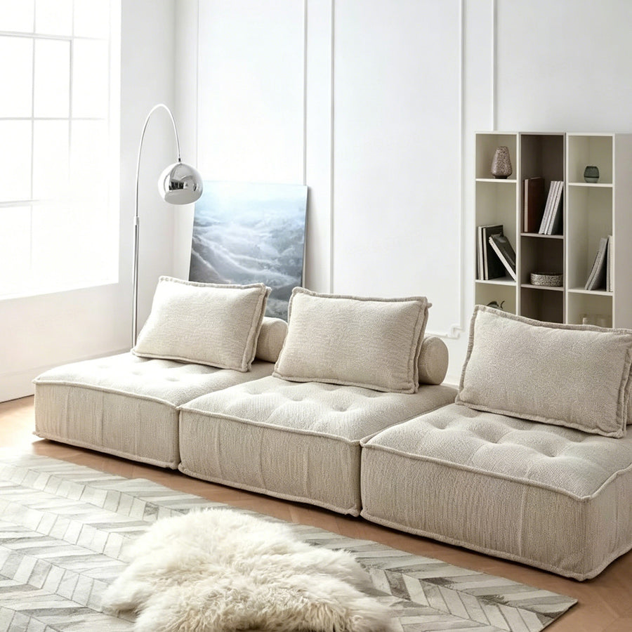 Borcem Singe Seater, Two Seater, Three Seater Sofa, Linen, Modular Sofa upholstery and cushion detail
