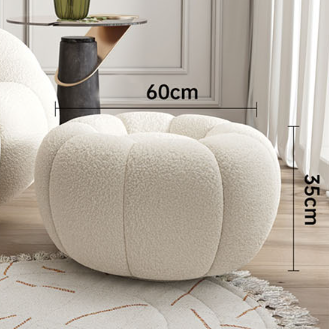 Pumpkin Round Swivel Armchair, Boucle detail view for sofa UK