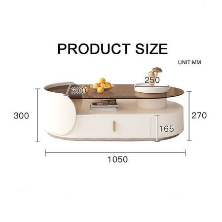 Cecil Oval Coffee Table, Living Room Table-Ritconcept-Rit Concept