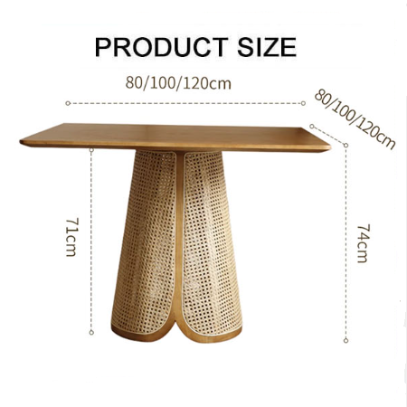 Skylar Rattan Dining Table, Rattan & Solid Wood-Rit Concept-Rit Concept