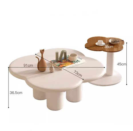 Persis Coffee Table Set, Cream & Tan-Rit Concept-Rit Concept