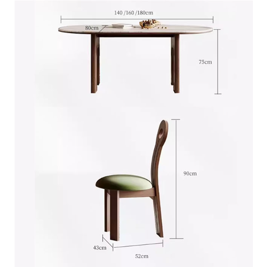 Stephanie Dining Table Set, Dark Oak & White-Rit Concept-Rit Concept