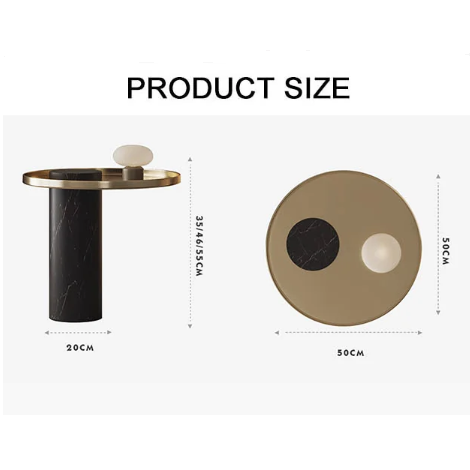 Eugene Side Table, Marble & Stainless Steel-Rit Concept-Rit Concept
