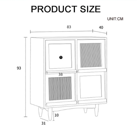 Harriet Sideboard, Bedside Table Solid Wood and Glass-Ritconcept-Rit Concept