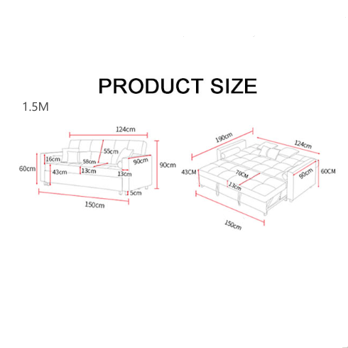 BH155 Three Seater Sofa Bed, Leathaire-Ritconcept-Rit Concept