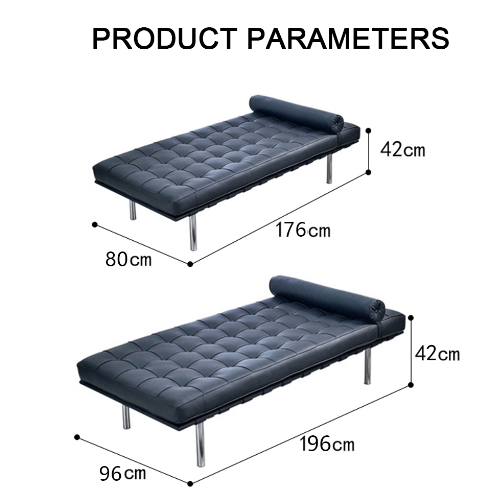 Barcelona Daybed, Real Leather - bed frame with storage