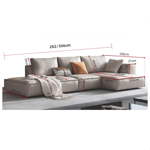Zora Four Seater Corner Sofa, Real Leather-Ritconcept-Rit Concept