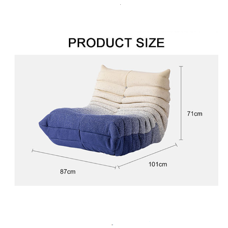 Naomi Gradient Large Settee Beanbag detail view for accent chair UK