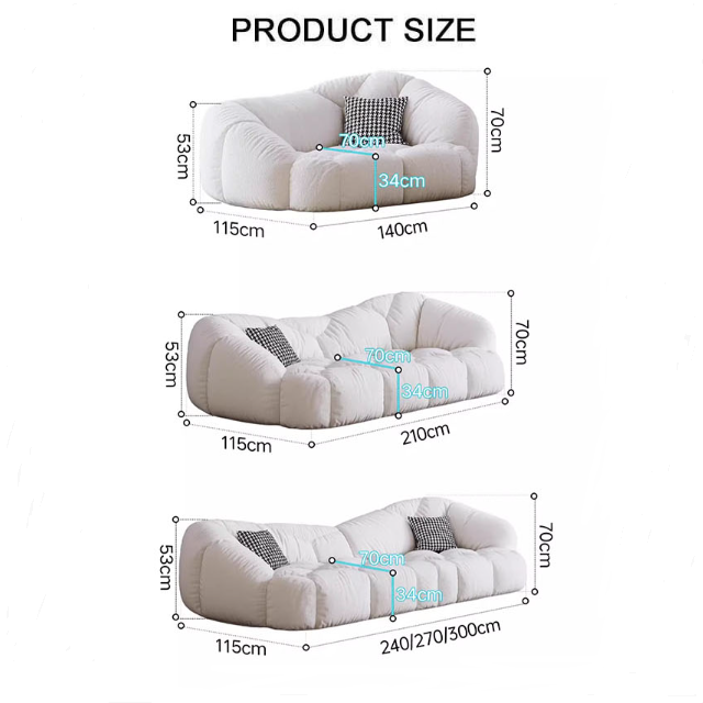 Owen Marshmallow Two Seater Sofa, OFF White, Real Leather-Rit Concept-Rit Concept