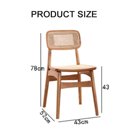 Patten Rattan Dining Chair, Solid Wood-Rit Concept-Rit Concept