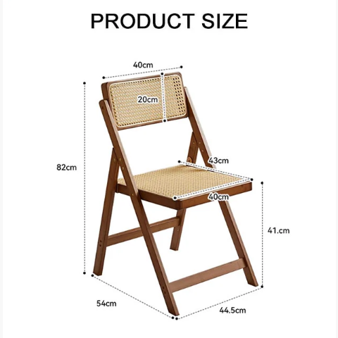Sharon Foldable Rattan Dining Chair, Bamboo-Rit Concept-Rit Concept