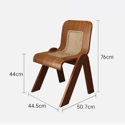 Nita Curved Rattan Dining Chair, Rubber Wood-Rit Concept-Rit Concept