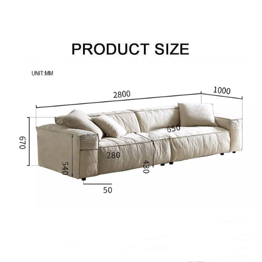 Dino Three Seater Sofa, Cotton Linen-Rit Concept-Rit Concept