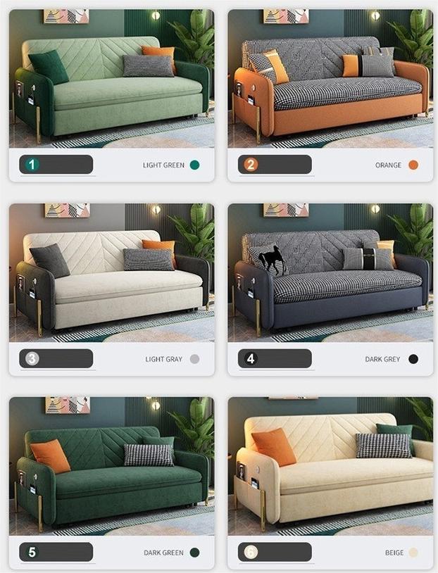 Erika Two Seater Sofa Bed, Green-Ritconcept-Rit Concept
