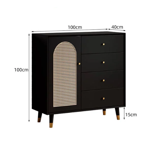 Raphael Rattan Sideboard, Black & Dark Brown-Rit Concept-Rit Concept