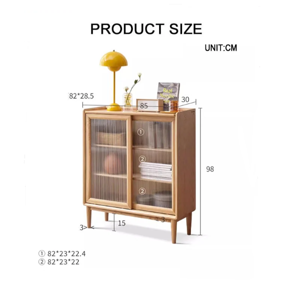Hedda Sideboard with Glass Doors, Oak-Rit Concept-Rit Concept