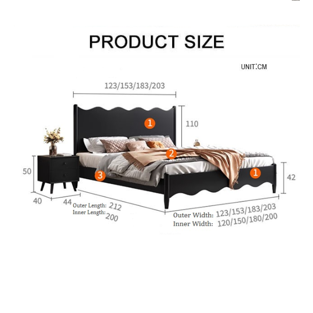 Agatha Queen Size / King Size / Super King Size Storage Bed, Black-Rit Concept-Rit Concept